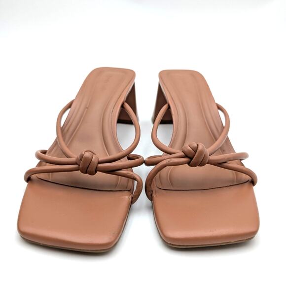 Open Edit Jamie Block Heel Sandals Open Toe Women's Tan Cashew Size US6M EU36.5 - Picture 2 of 10